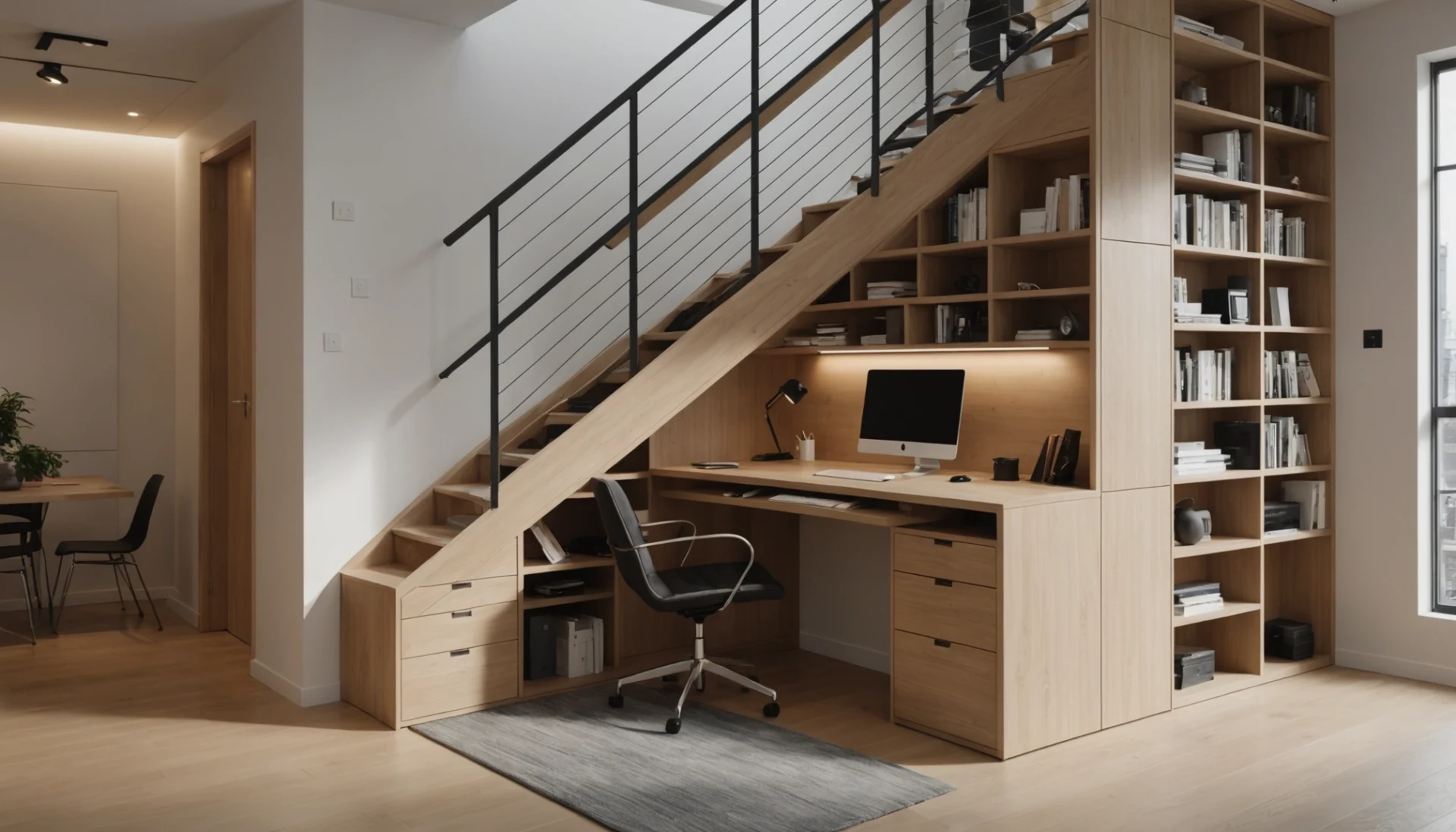 utiliser l’espace sous l’escalier