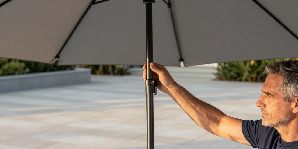comment ouvrir un parasol déporté sans manivelle