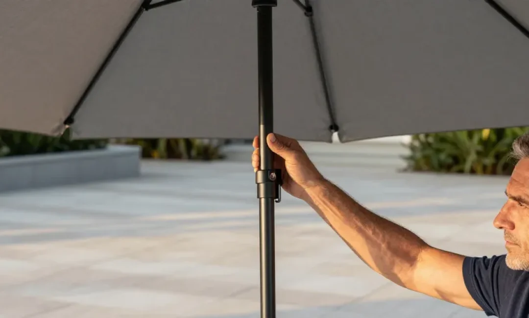 comment ouvrir un parasol déporté sans manivelle
